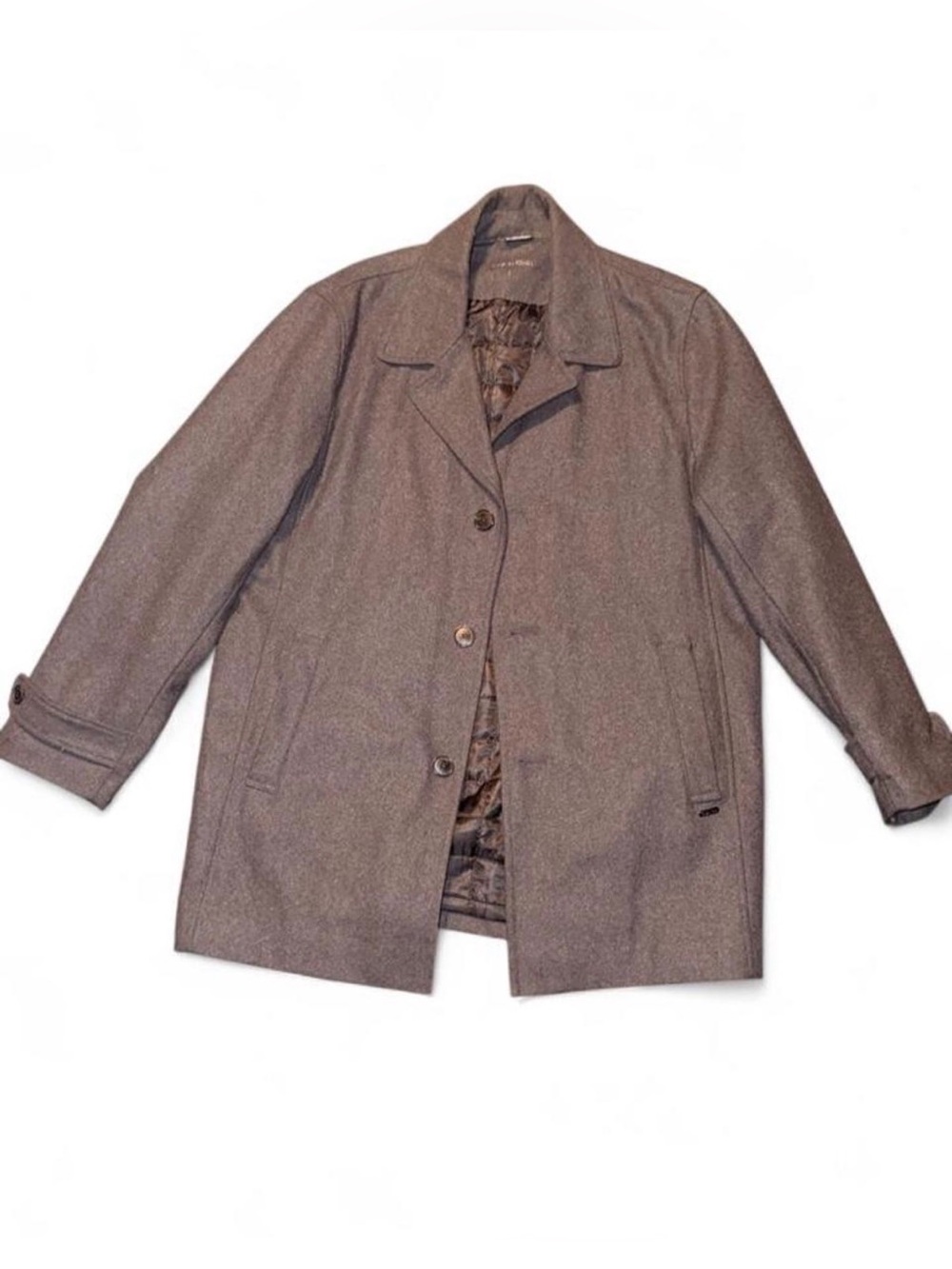 Calvin Klein Men's Grey Wool-Blend Overcoat
